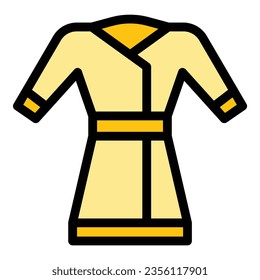 New cotton robe icon outline vector. Fabric cloth. Rag textile color flat