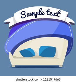 New couch.  Vector illustration isolated on background.