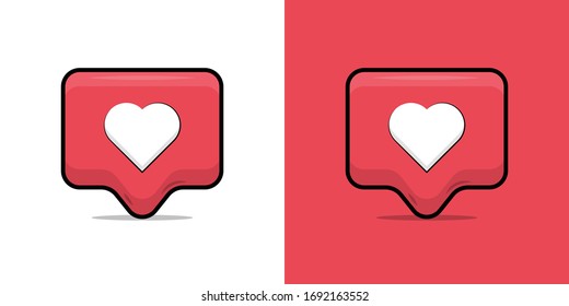 New Counter Notification Icon. Icon 1 like. Insta, Instagram like, heart icon. Social media like. Follower. Vector illustration Vector EPS 10.