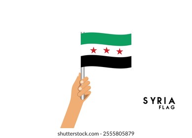 New country flag of Syria state held