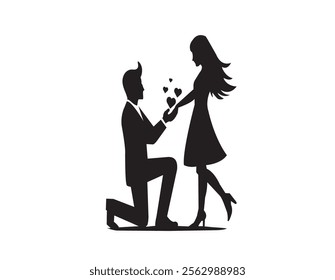 New couple silhouette isolated over white background. vector