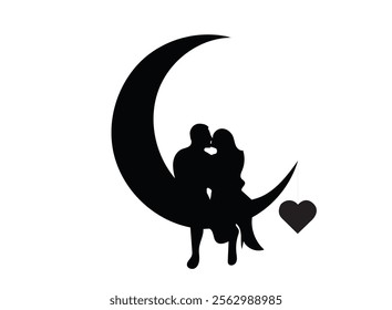 New couple silhouette isolated over white background. vector