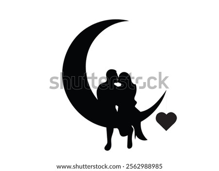 New couple silhouette isolated over white background. vector