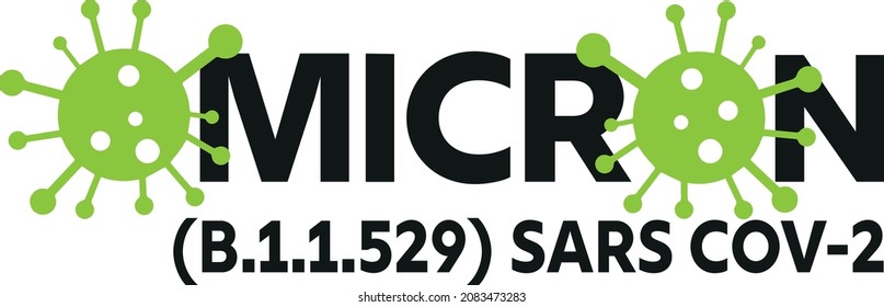 new Covid 19 variant, called Omicron, text and typical covid design