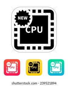 New CPU icon. Vector illustration. Vector illustration.