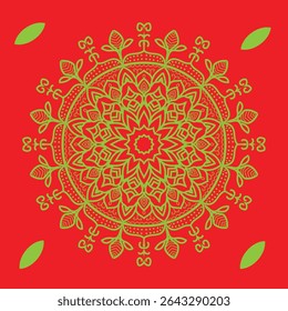 new create cirkular mandala digin on this red background