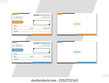 New creative Appointment card template. double sided creative corporate business card layout. vector illustrator simple and unique corporate business card design. QR code . Unique and minimalist card. - Powered by Shutterstock - Get 15% off with code: PIKWIZARD15
