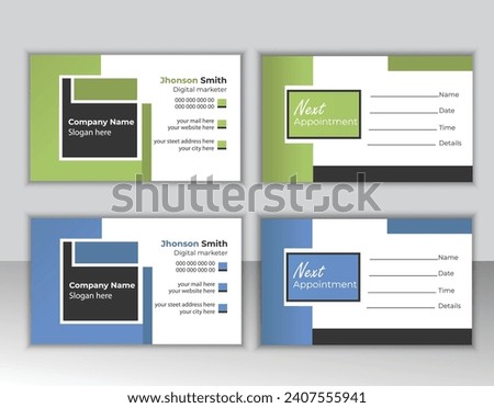 New creative Appointment card template double sided business card layout.