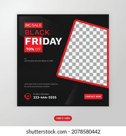 New Creative Black Friday special sale social media post template