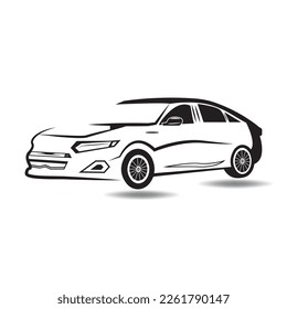 new creative  car design black classic icon .automotive car design