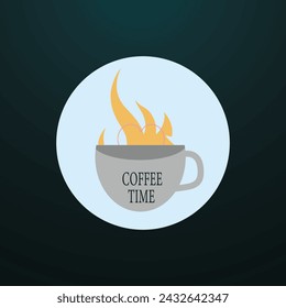 new creative coffee time logo design 