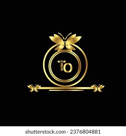 nuevo diseño creativo de logotipo dorado último con fondo negro