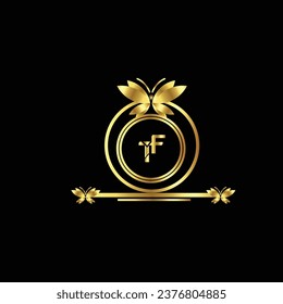 nuevo diseño creativo de logotipo dorado último con fondo negro