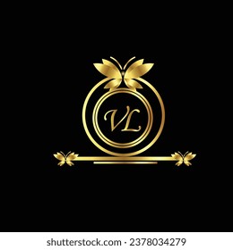 new creative golden latter logo design 
VL logo, VL icon, VL letter, VL vector, technology, business, art, symbol, 