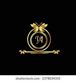 new creative golden latter logo design VA logo, VA icon, VA letter, VA vector, technology, business, art, symbol