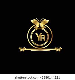 new creative golden latter logo design YR logo, YR icon, YR letter, YR vector, technology, business, art, symbol,