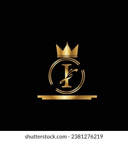 new creative golden latter logo design  
I logo, I icon, I letter, I vector, technology, business, art, symbol, set, 