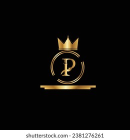new creative golden latter logo design  
P logo, P icon, P letter, P vector, technology, business, art, symbol, set,