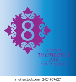 new creative happy woman's day with 8 th march logo, banner design