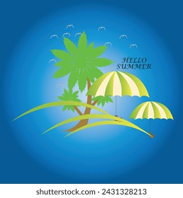 new creative hello summer logo design