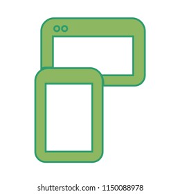 new creative illustration vector colorful flat line technology web internet  seo(search engine optimization) Responsive icon design