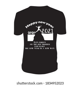 New creative modern stylish t-shirt for the new year 2021. happy new year 2021 t-shirt design. Welcome, 2021 t-shirt design. Bye-bye 2020 t-shirt design vector template.