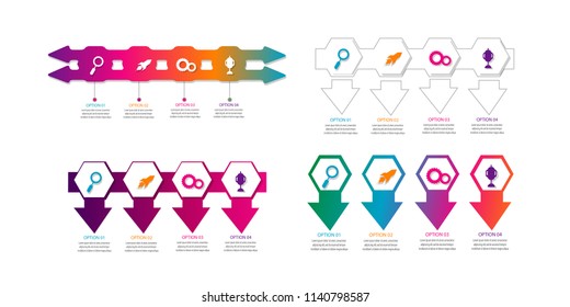 New creative modern timeline infographic template element for workflow,process,presentation with modern color arrow concept design vector