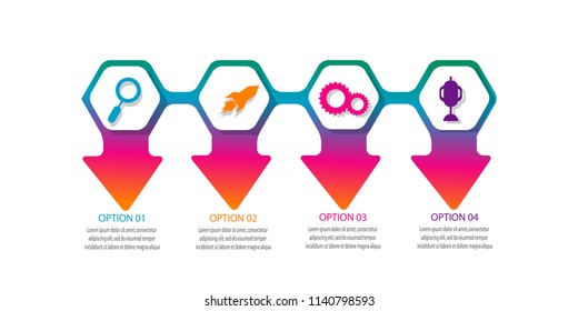 New creative modern timeline infographic template element for workflow,process,presentation with modern color arrow concept design vector