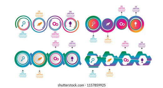 New creative modern timeline infographic template element for workflow,process,presentation with modern colorful concept design vector