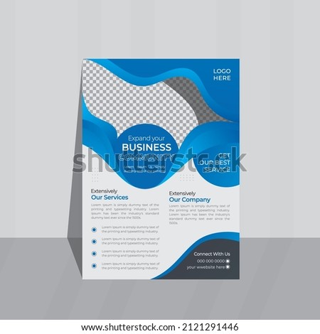 New Creative, Modern, Unique, Professional, Blue Flyer Template or a Brochure Cover. A4 Leaflet or a Cover presentations for easy to use in any professional company or a institutions.  