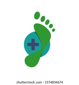 new creative podiatric feet care foot print logo design vector icon illustration template
