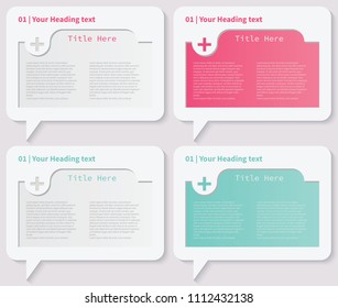 New creative rectangular text box. Red and green tone title box for graphic designer.Text box modern style for infographic design.