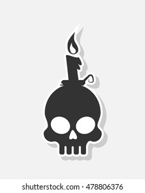 new and creative style sticker on background skull