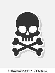 new and creative style sticker on background skull