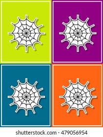 new and creative style sticker on background spider's web