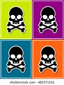 new and creative style sticker on background skull