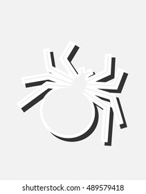 new and creative style sticker on background spider