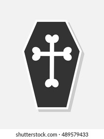 new and creative style sticker on background coffin