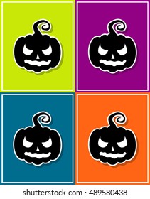 new and creative style sticker on background pumpkin