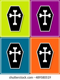 new and creative style sticker on background coffin