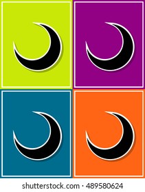 new and creative style sticker on background moon
