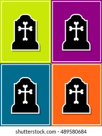 new and creative style sticker on background grave and the cross
