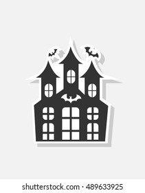 new and creative style sticker on background Dracula's castle