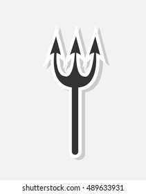 new and creative style sticker on background devil's trident
