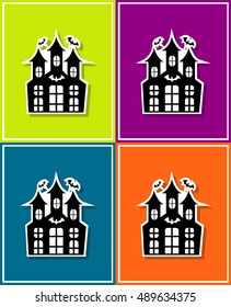 new and creative style sticker on background Dracula's castle
