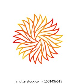 new creative sunburst yellow orange sun vector icon logo illustrations