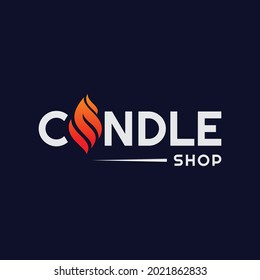 New creative typography candle logo design