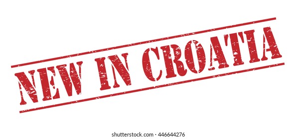 new in croatia vector stamp on white background