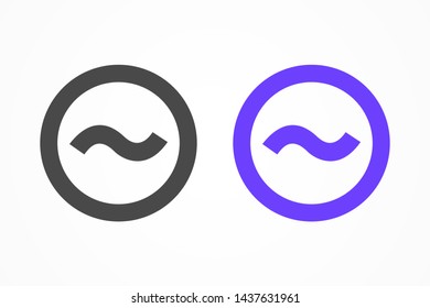 New cryptocurrency coin. Wave in round. Vector illustration. EPS 10