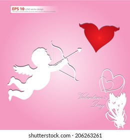 New cupid angel vector valentine card and wedding design, love symbol